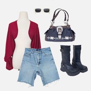 Deplois tes ailes Shrug Wrap Bolero Angel Sleeve Knit Crochet Open Front